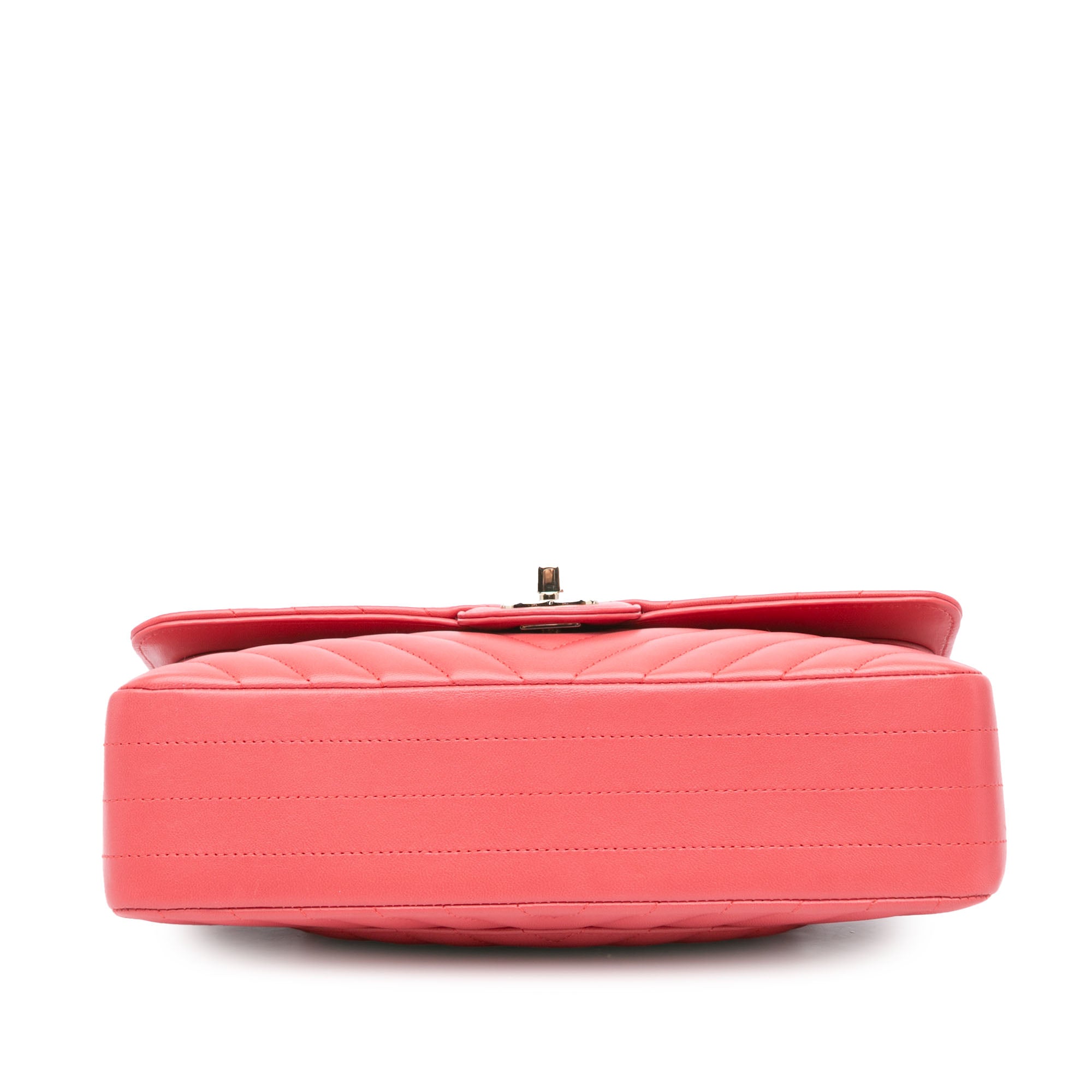 Chanel | Pre-Owned Medium Classic Chevron Lambskin Double Flap - III | Pink/Blush