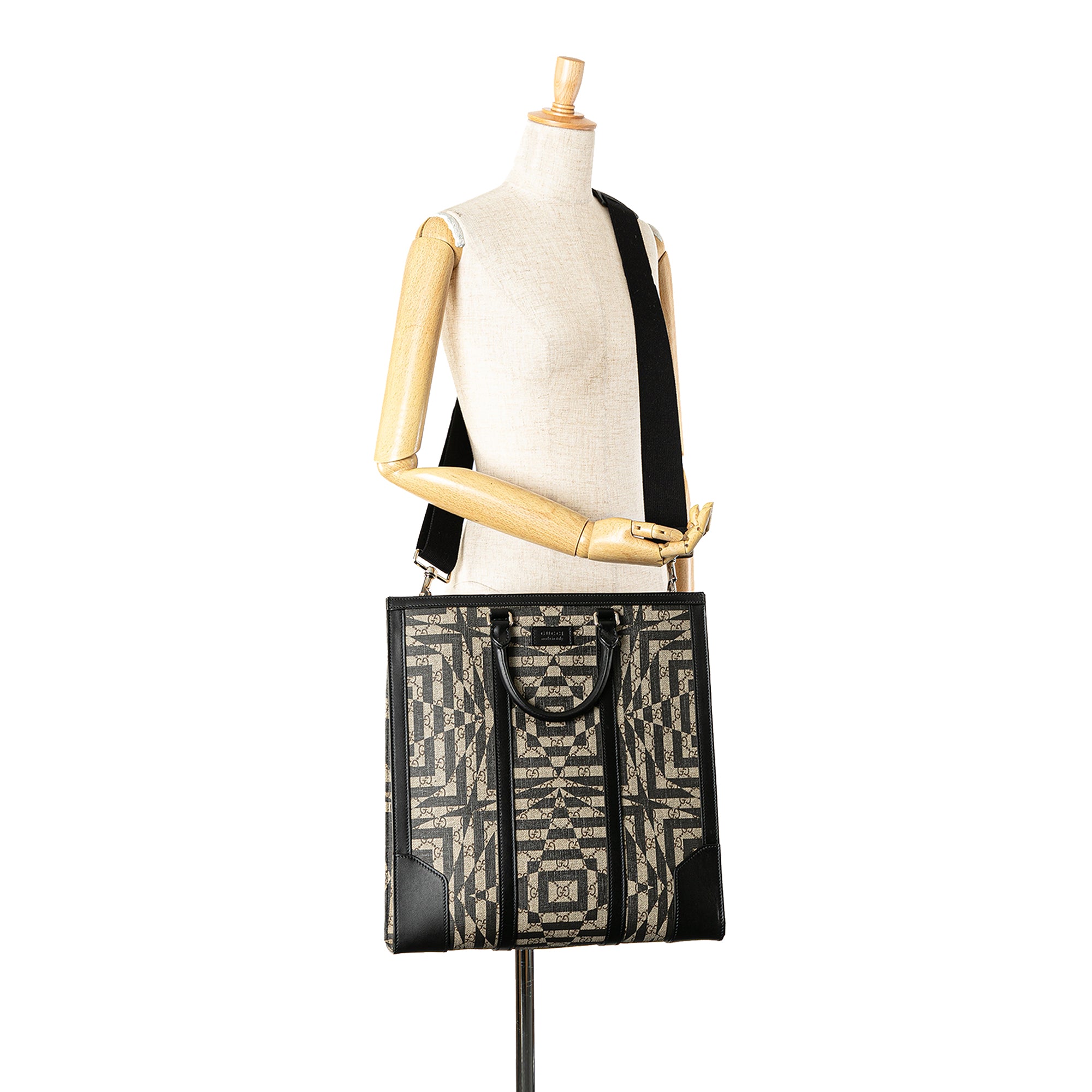 Gucci | Pre-Owned GG Supreme Caleido Vertical Tote | Brown/Beige