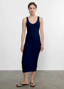 Silk Knit Tank Midi Dress | Indigo