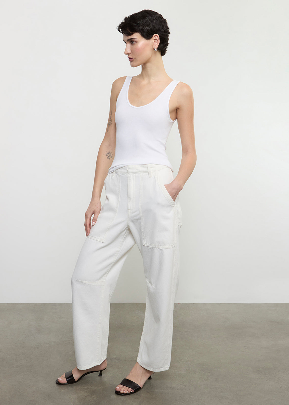 Utility Pant in Italian Denim | Ecru