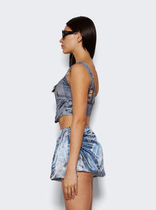 Women | Natasha Zinko | Denim Print Corset | Light Wash Blue