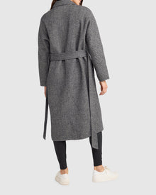 Women | Standing Still Wool Blend Belted Coat | Charcoal