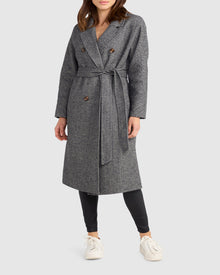 Standing Still Belted Coat | Women | Charcoal