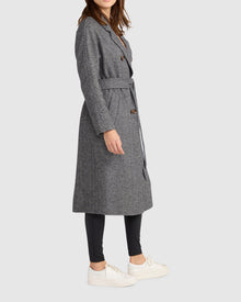 Standing Still Belted Coat | Women | Charcoal