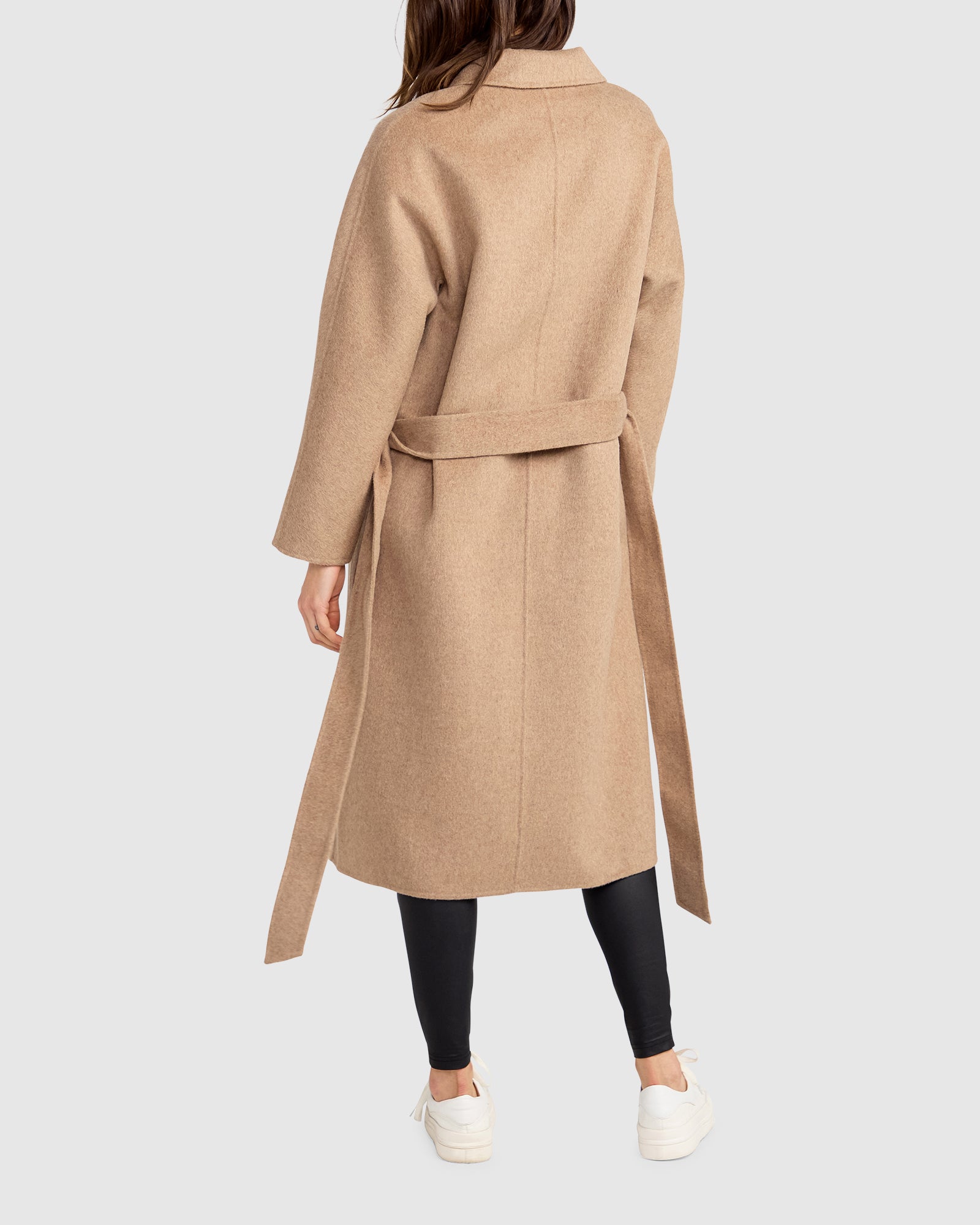 Women | Standing Still Wool Blend Belted Coat | Oat