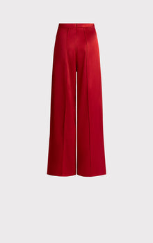 Icon High Waist Silk Wide Leg Pants | Wine