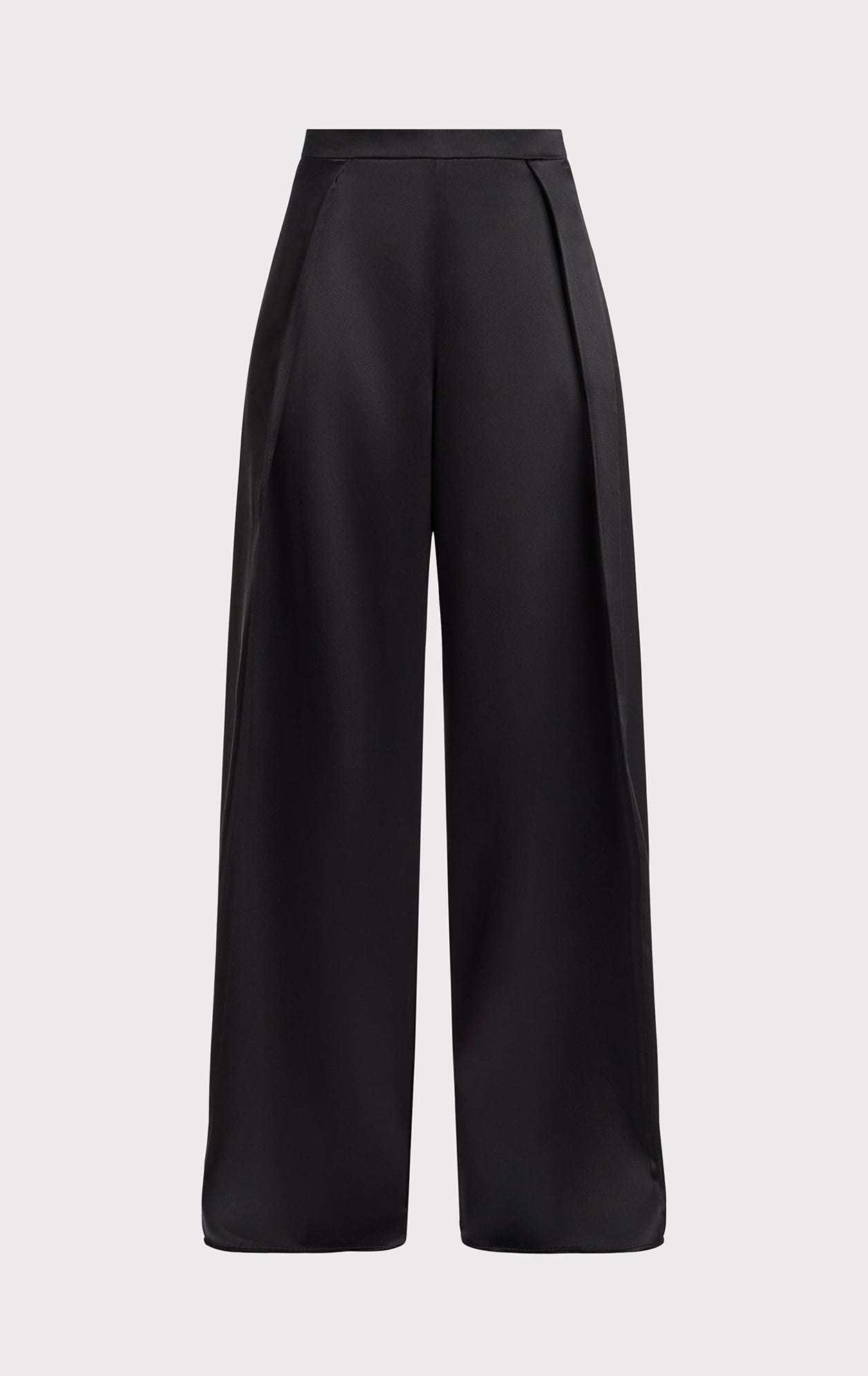 Icon High Waist Silk Wide Leg Pants | Black