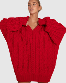 Women | Still The One Chunky Oversize Knit | Red