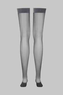 Lurex garter stockings - 20D | Black