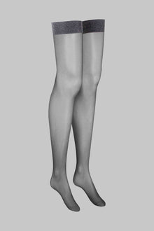 Lurex garter stockings - 20D | Black