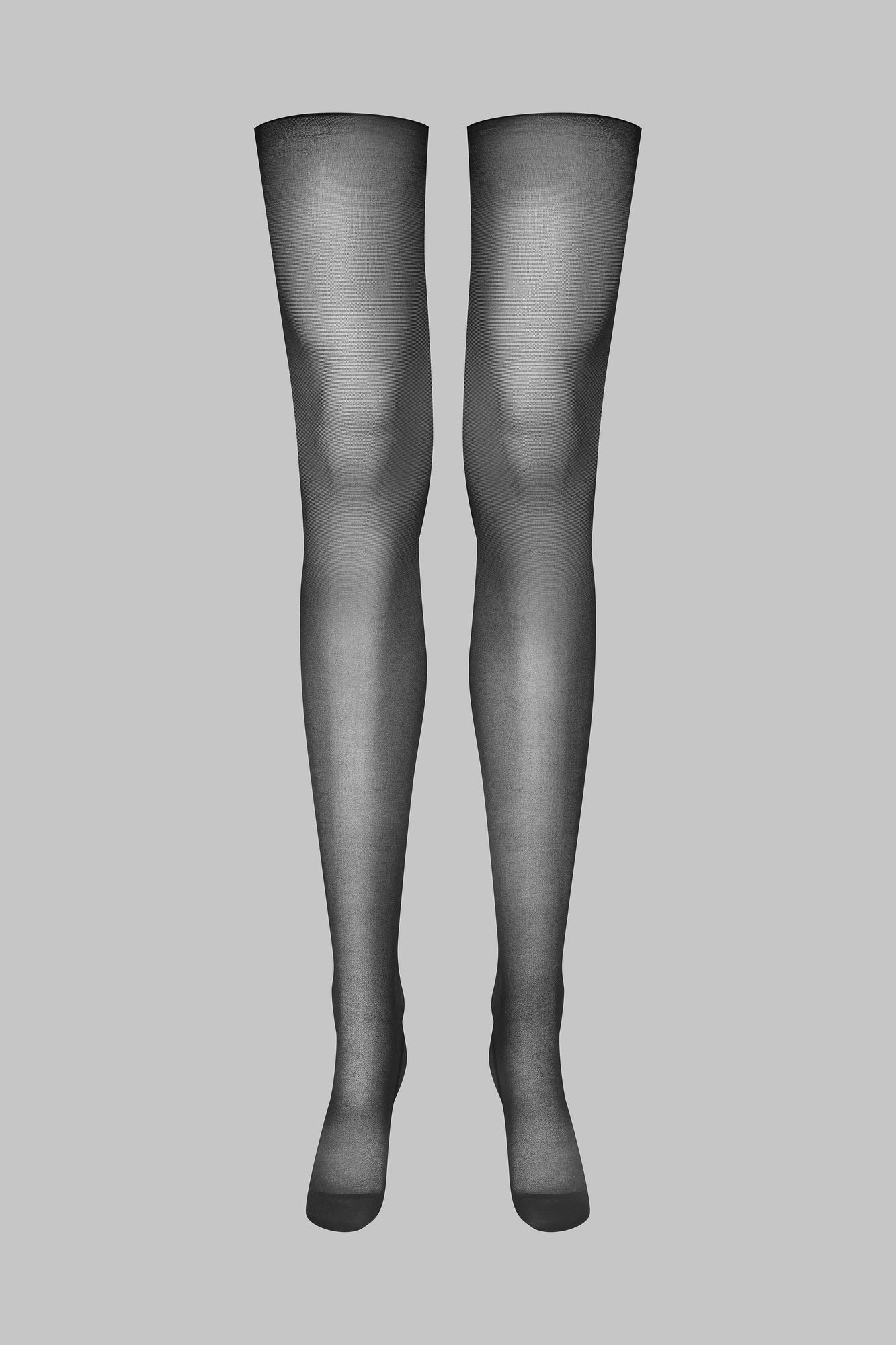 Cut and curled stockings double side seams - 20D | Black