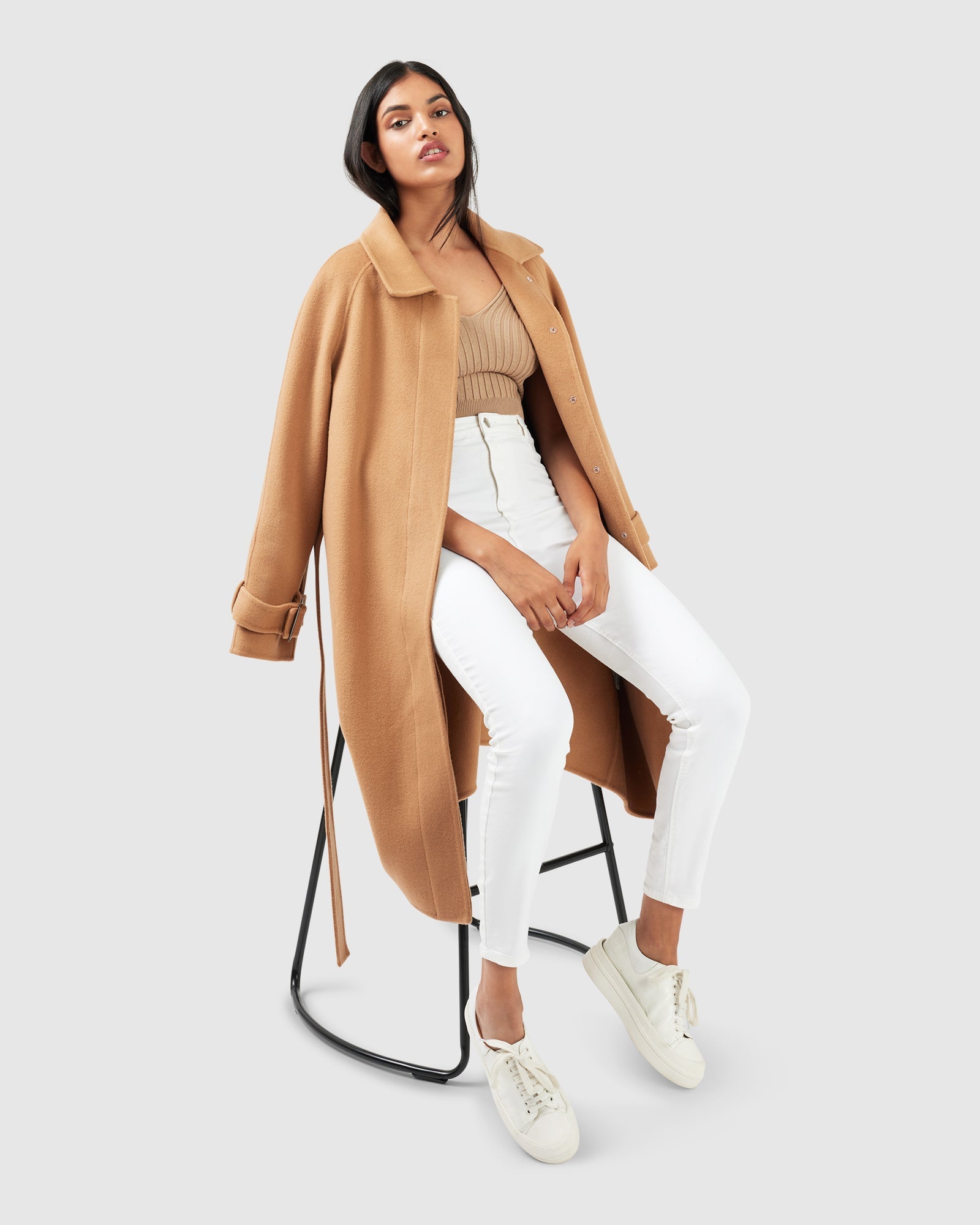 Women | Shore To Shore Belted Wool Coat | Camel