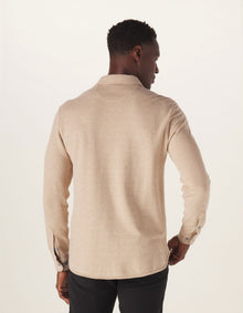 Men | Textured Knit Shirt | Tan