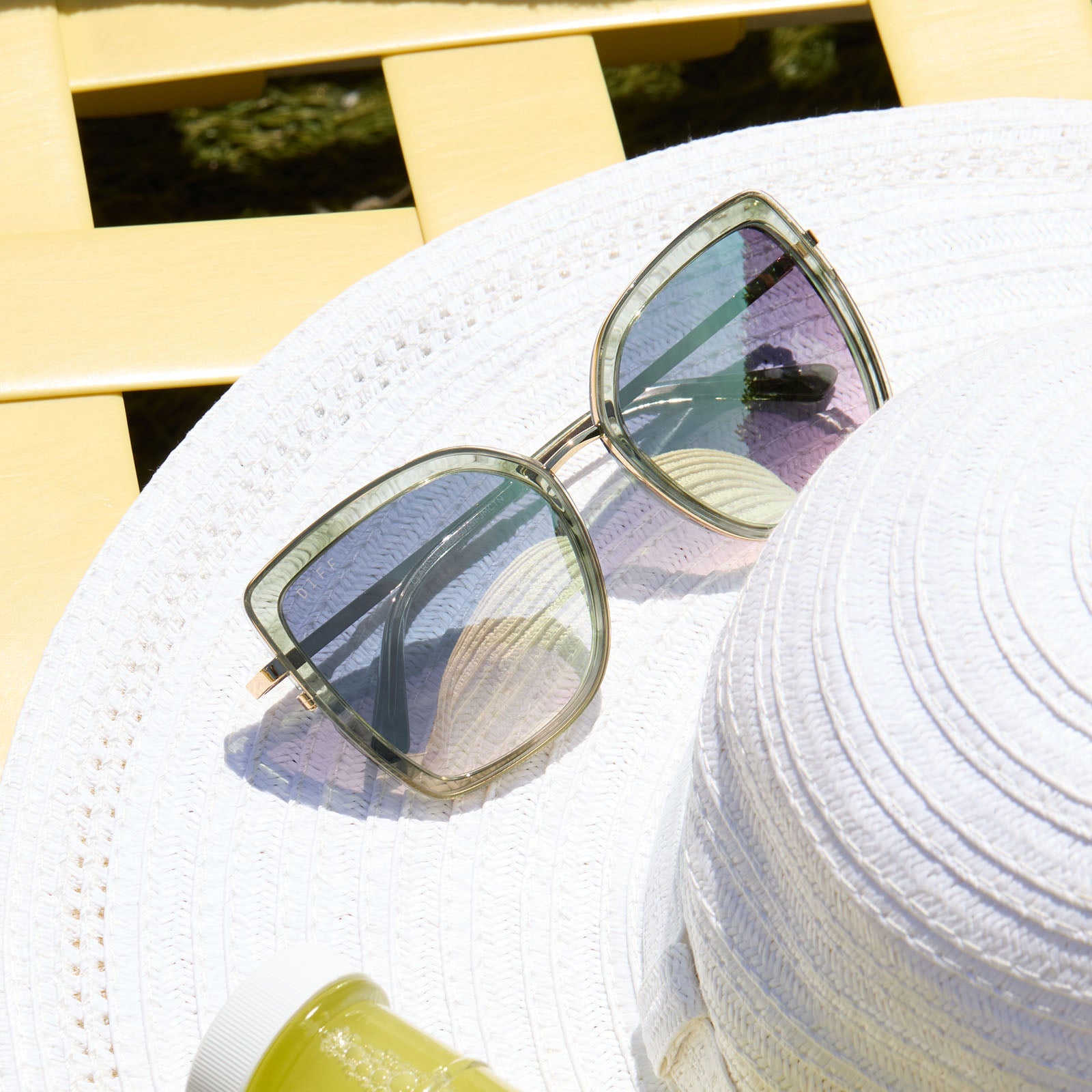 Womens | Clarisse Sunglasses | Gold | Cool Matcha Lenses