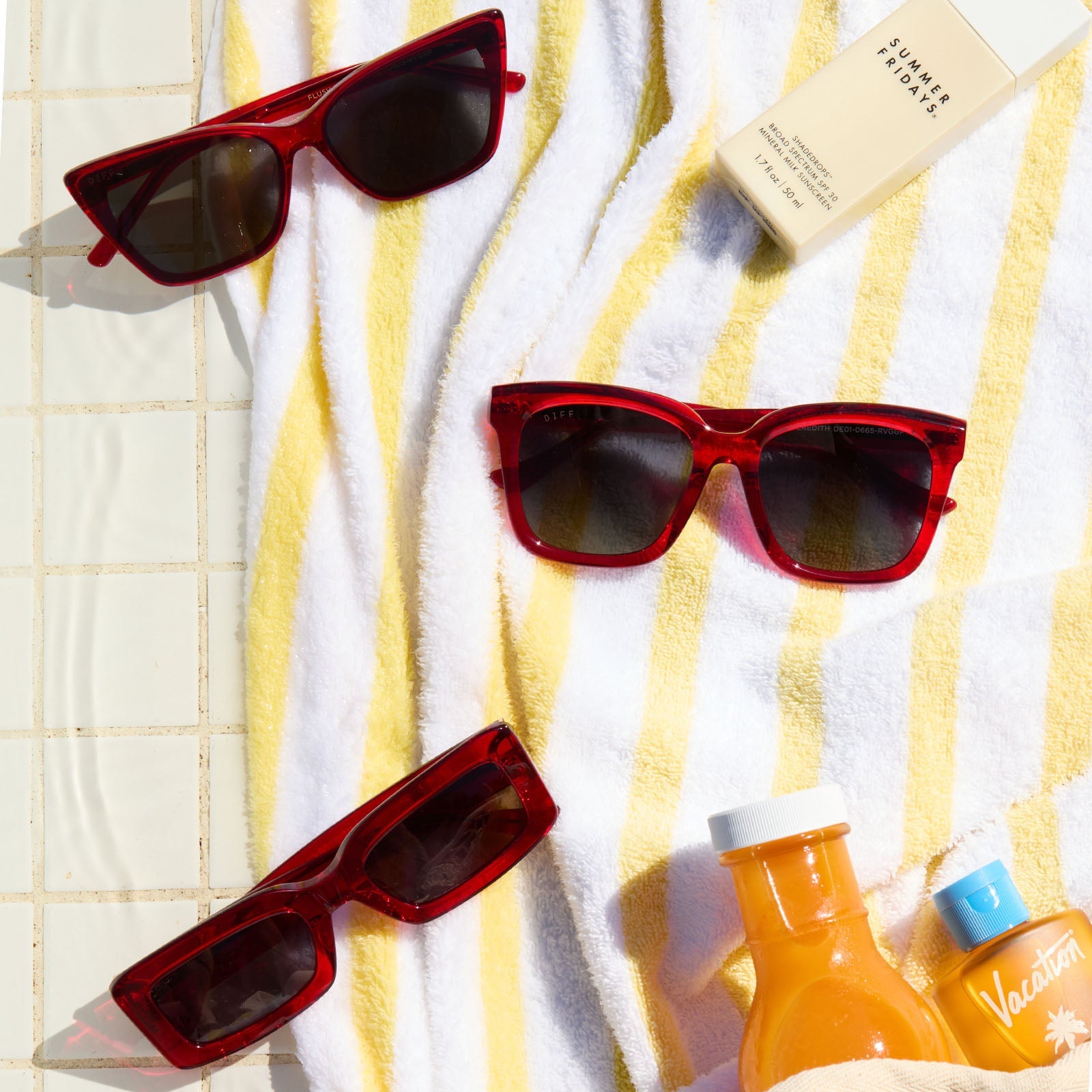 Womens | Alina Sunglasses | Red Hot Summer | Grey Lenses