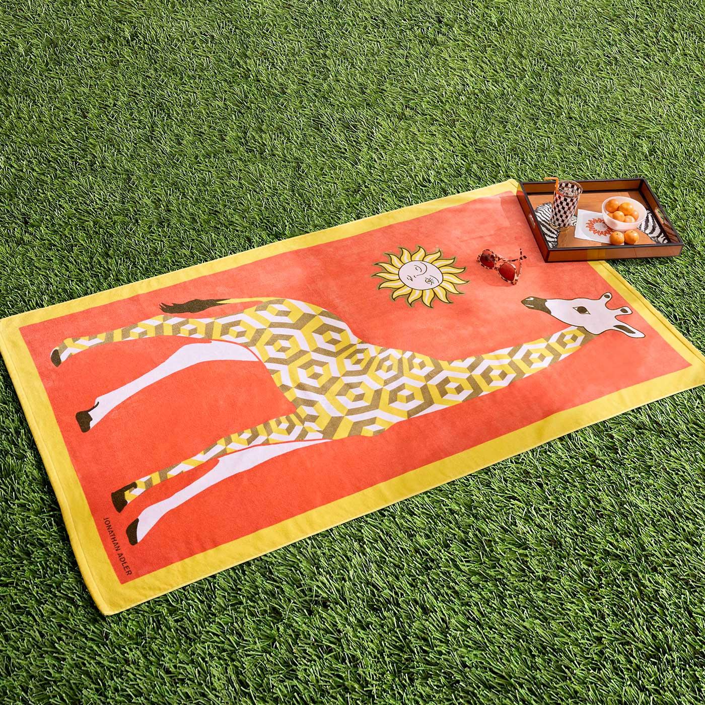 Giraffe Beach Towel | Orange