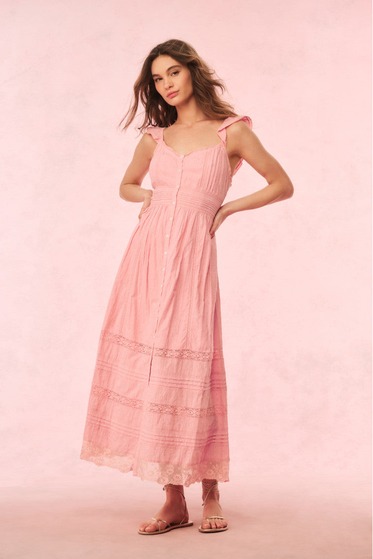 Sufette Cotton Maxi Dress | Strawberry Spritz