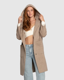 Women | Sunday Morning Wool Blend Hooded Coat | Beige