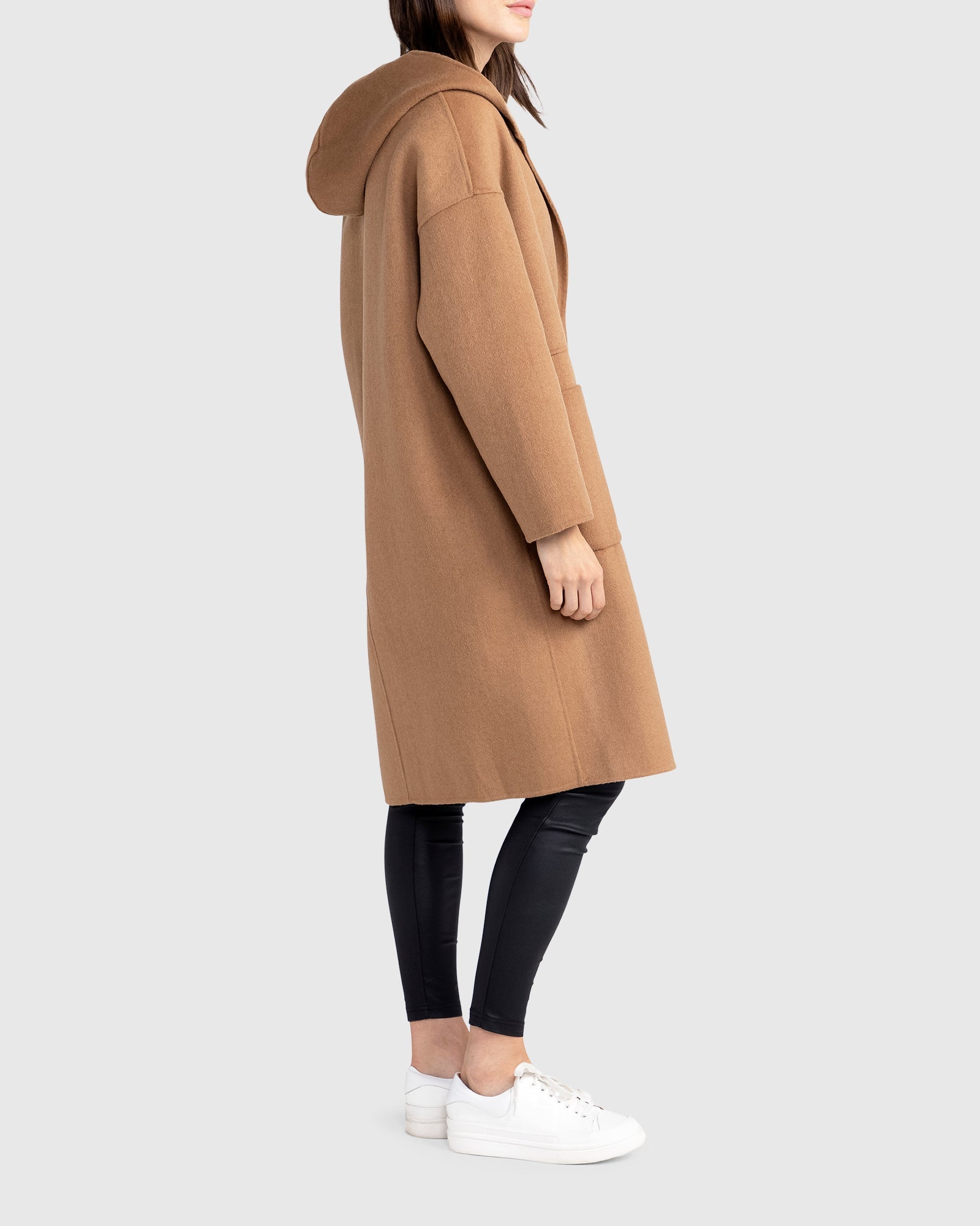 Women | Sunday Morning Wool Blend Hooded Coat | Camel