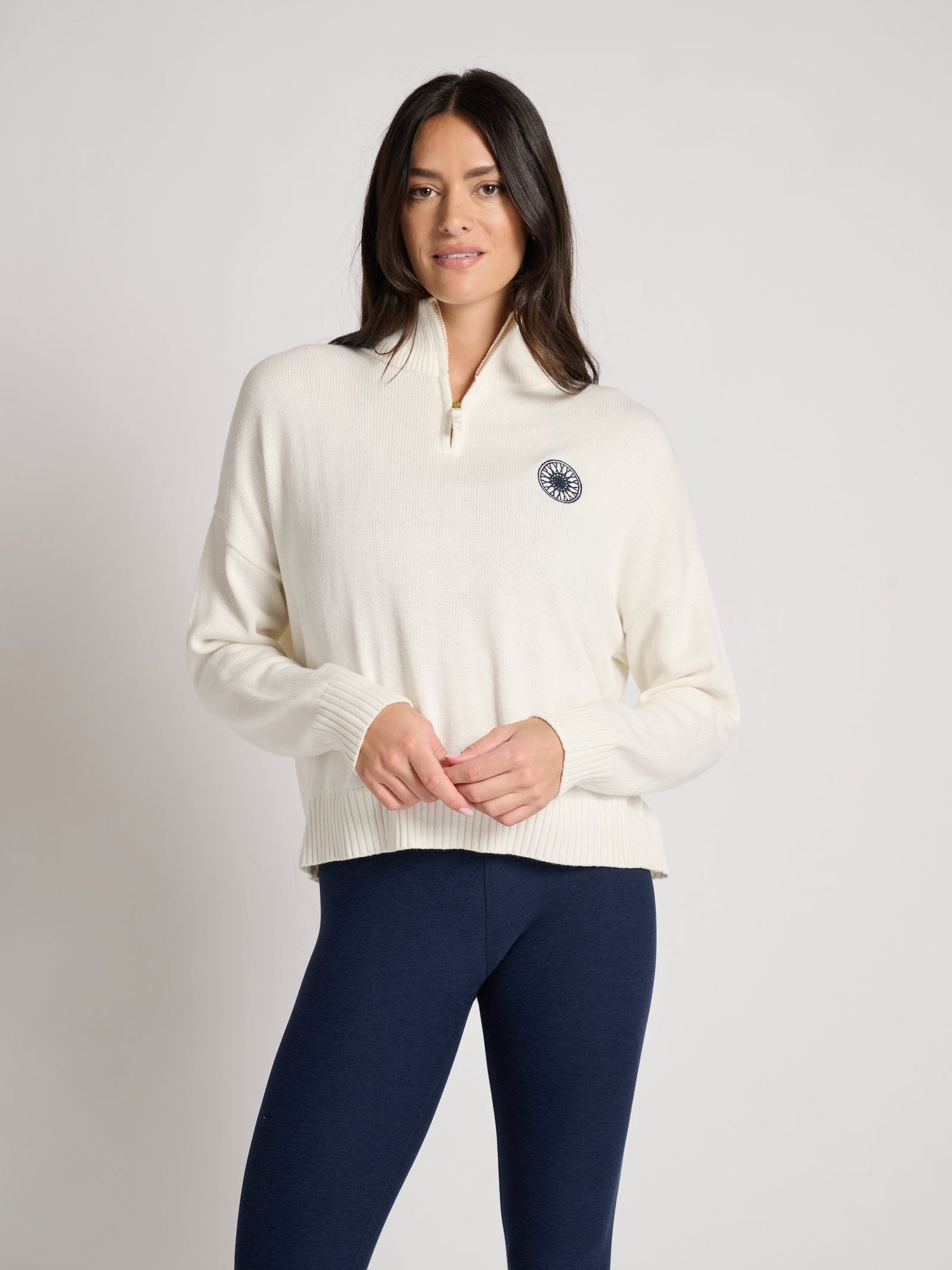 Ellsworth & Ivey | Madison Ride Quarterzip | Navy/White