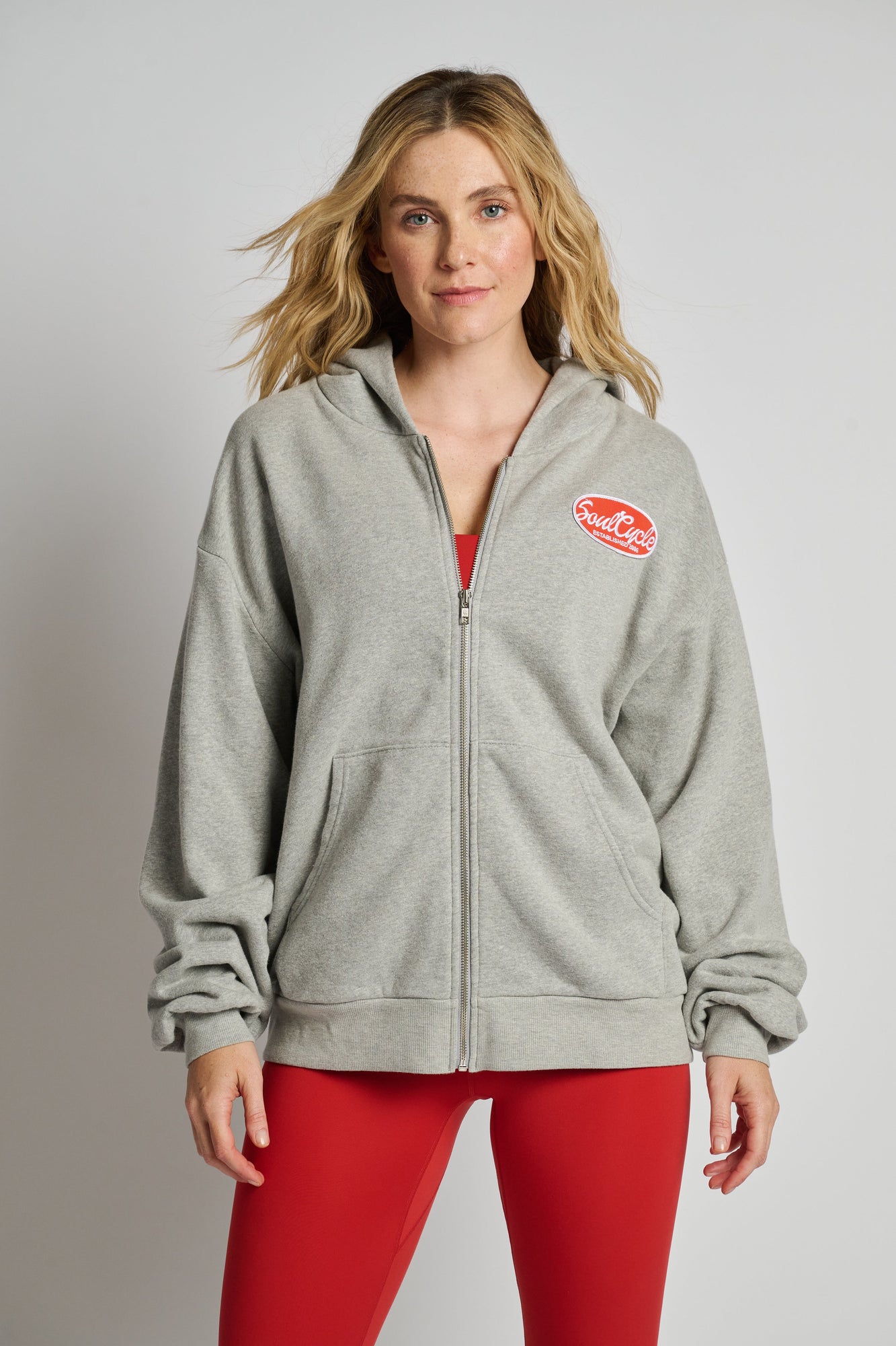 Soul by SoulCycle | Rae Zip Up Hoodie | Heather Grey