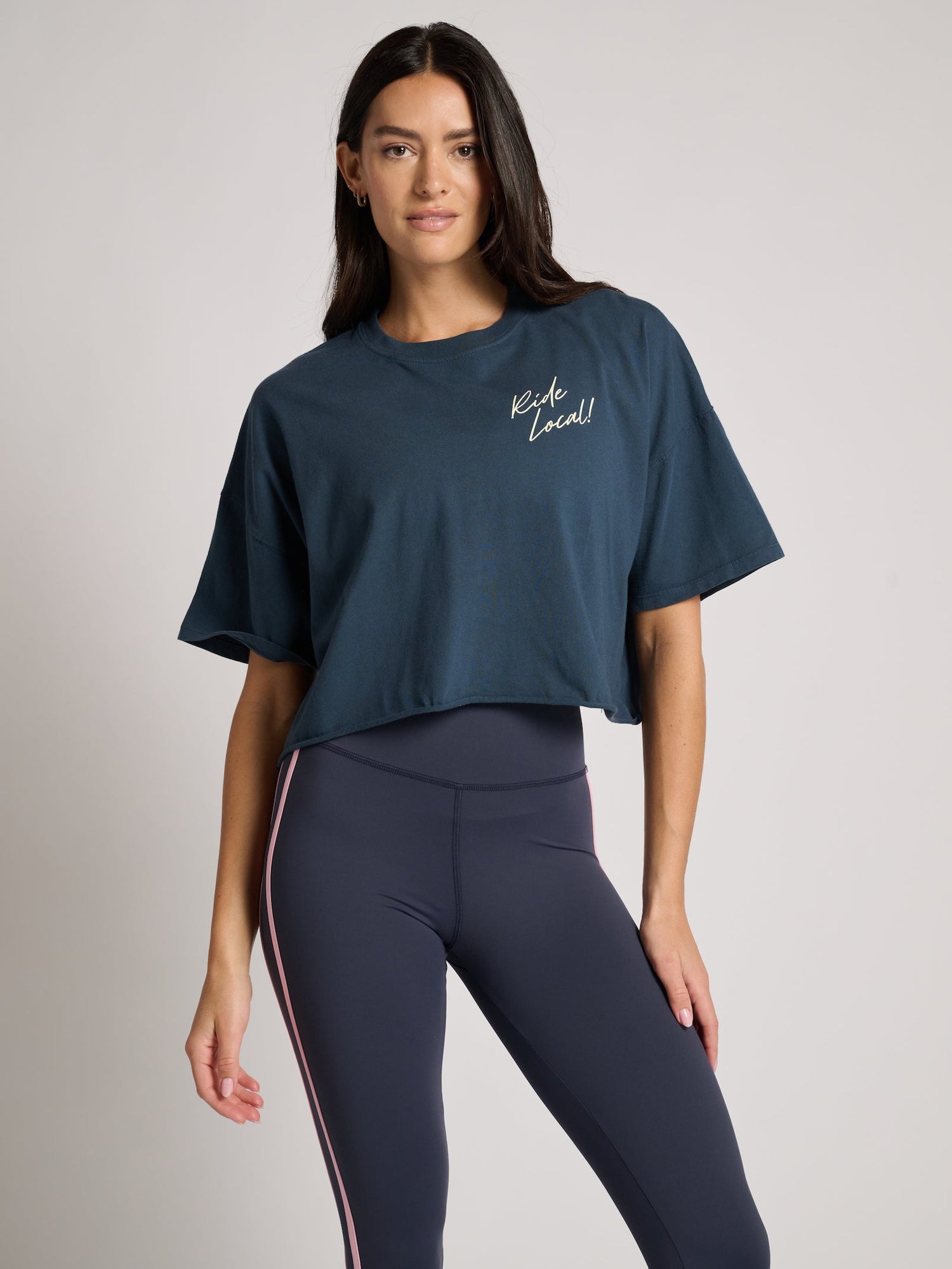 Soul by SoulCycle | Emily Crop Tee | Midnight Navy