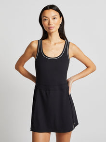 Splits59 | Martina Rigor Dress W Piping | Black