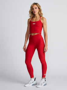Beyond Yoga | At Your Leisure Midi Legging | Ruby Red