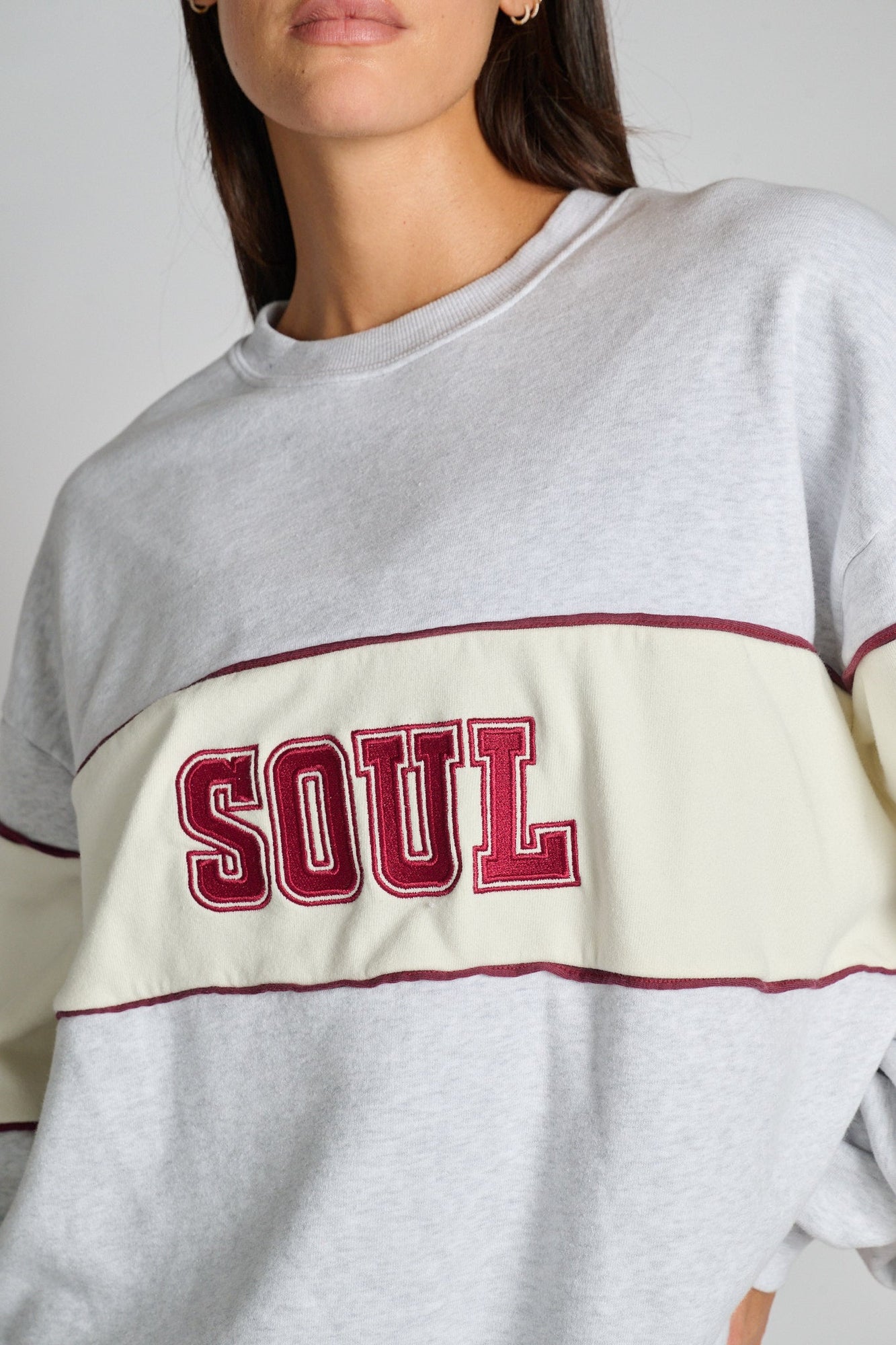 Soul by SoulCycle | Dakota Crew Neck | Heather Grey