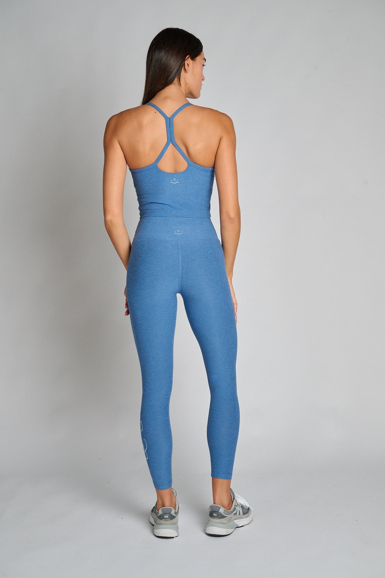 Beyond Yoga | Spacedye Slim Racerback Cropped Tank | Washed Denim