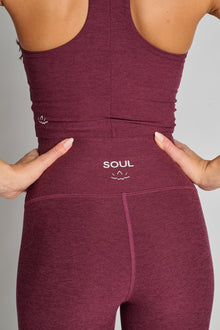 Beyond Yoga | Spacedye Caught In The Midi Legging | Midnight Burgundy Heather