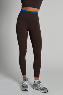 Splits59 | Dual High Waist Airweight 7/8 | Dark Chocolate/Classic Blue