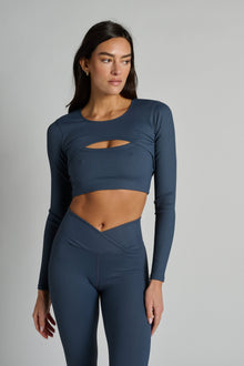 Year of Ours | Ribbed Active Shrug | Steel Grey