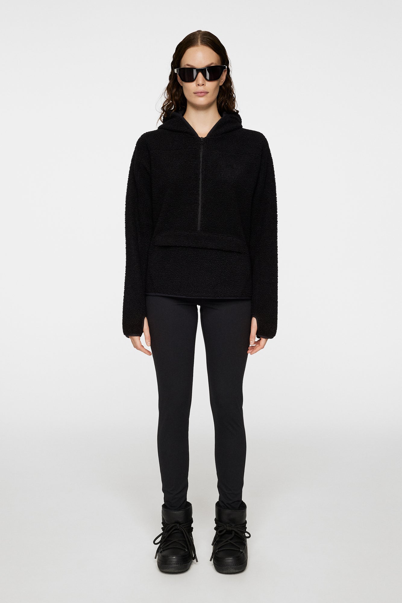 Women | Delise Pile Hoodie | Black