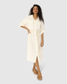 Women | Seven Wonders Maxi Shirt Dress | White