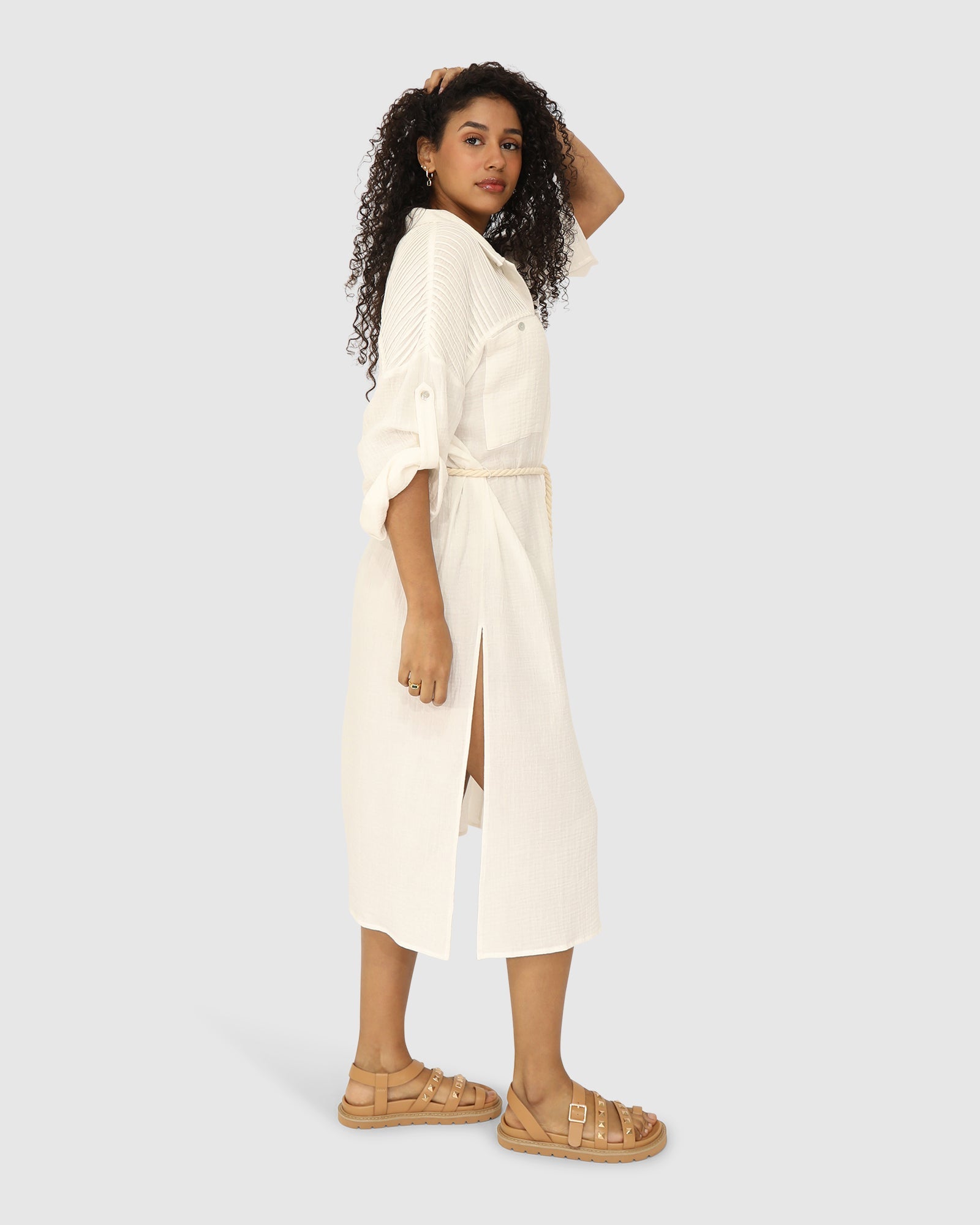 Women | Seven Wonders Maxi Shirt Dress | White