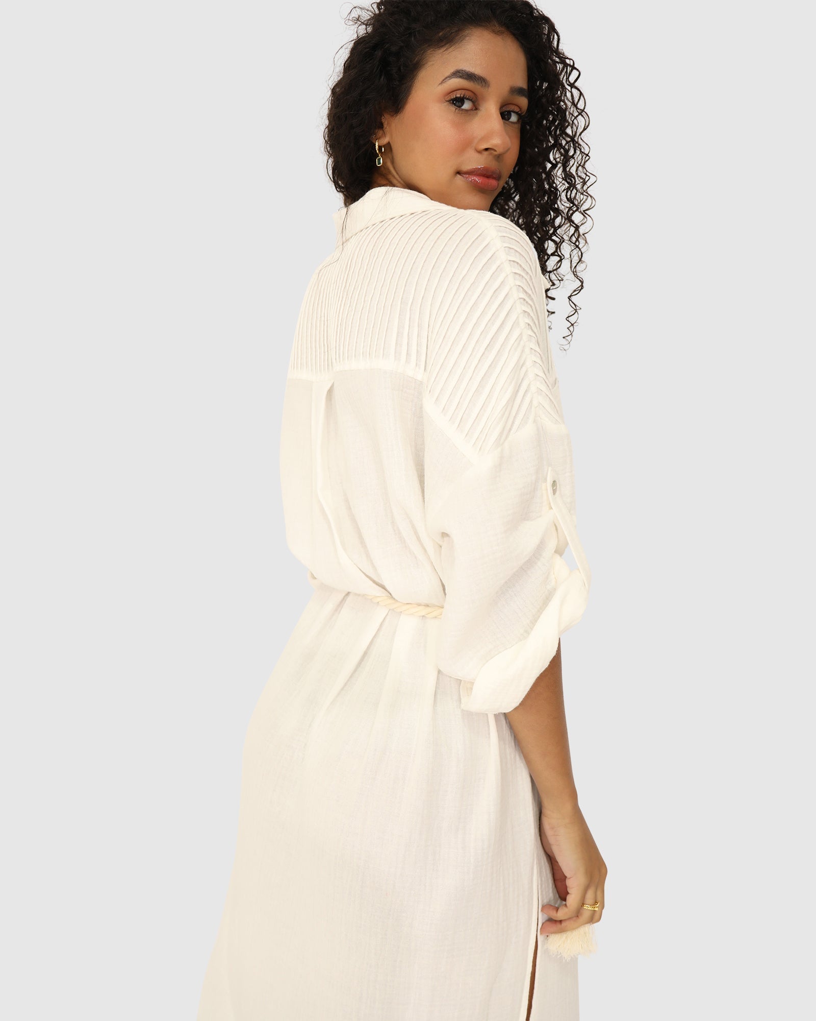 Women | Seven Wonders Maxi Shirt Dress | White