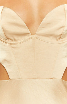 Sarah Corset Formal Maxi Dress | Champagne