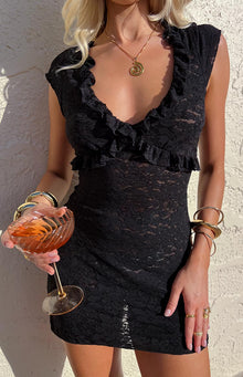 Sassie Lace Mini Dress | Black