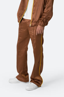 Satin Stacked Pants | Brown