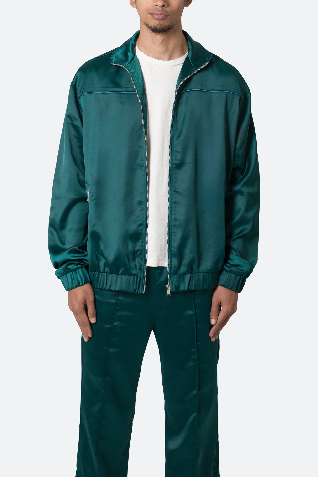 Satin Track Jacket | Green