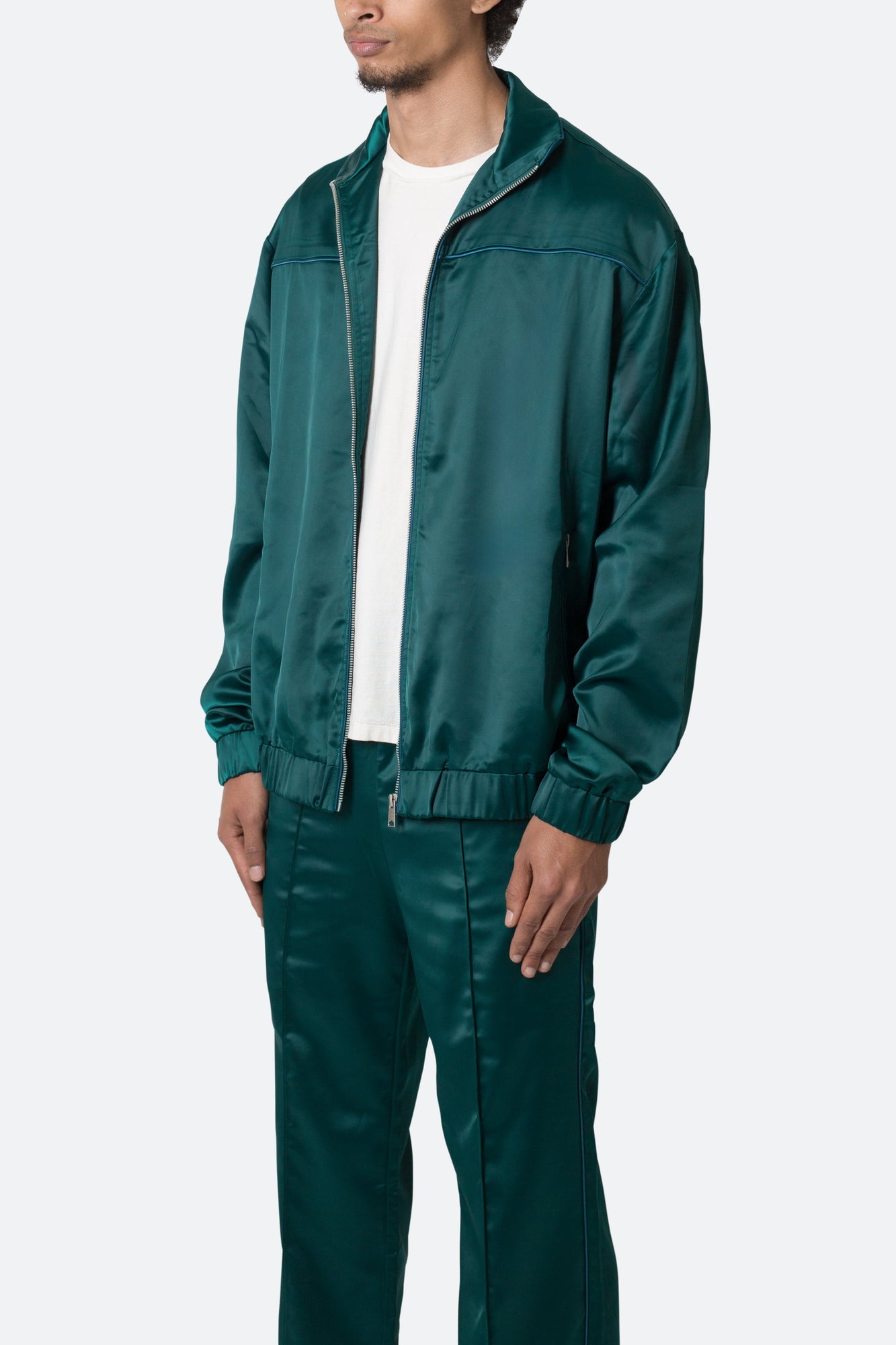 Satin Track Jacket | Green