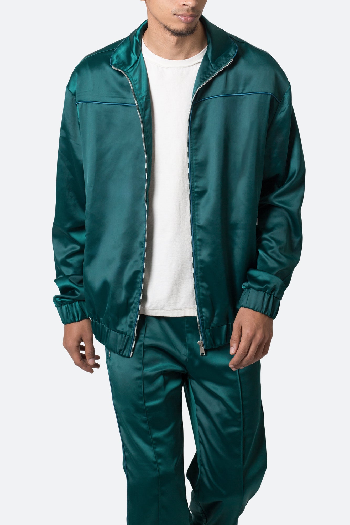 Satin Track Jacket | Green
