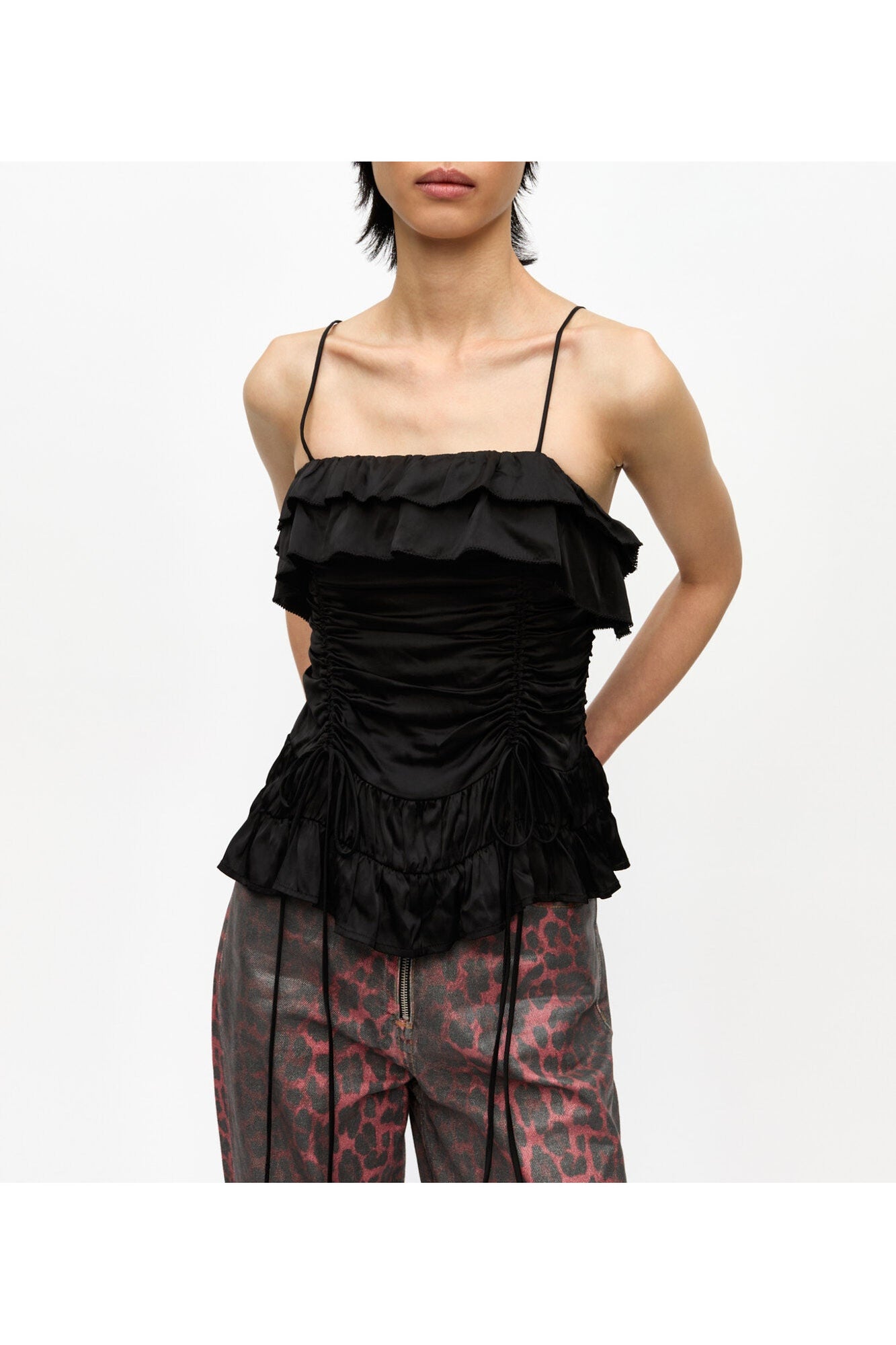 Satin Slip Top | Black