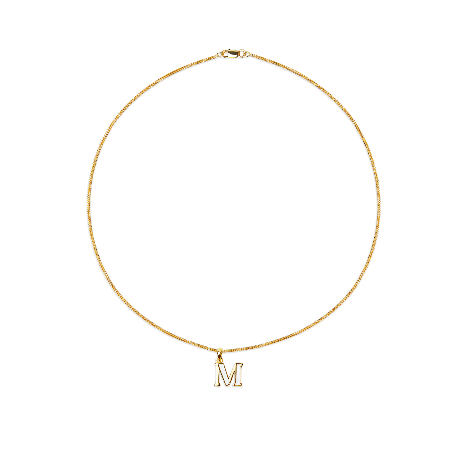 The Half Stone Initial Necklace | 18KT Gold Vermeil