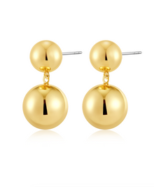 Double Ball Earrings - Gold | Plated Gold