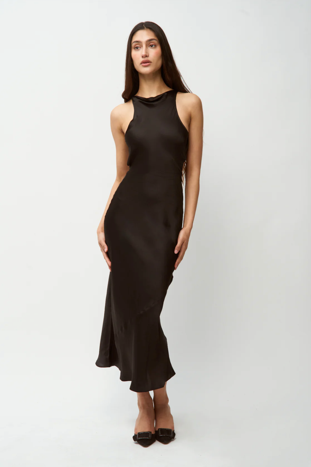 Womens | Lina Midi Dress | Black