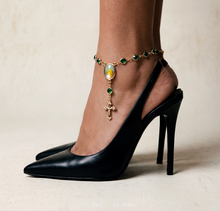 The Emerald Rosary Anklet | 18Kt Gold Plated