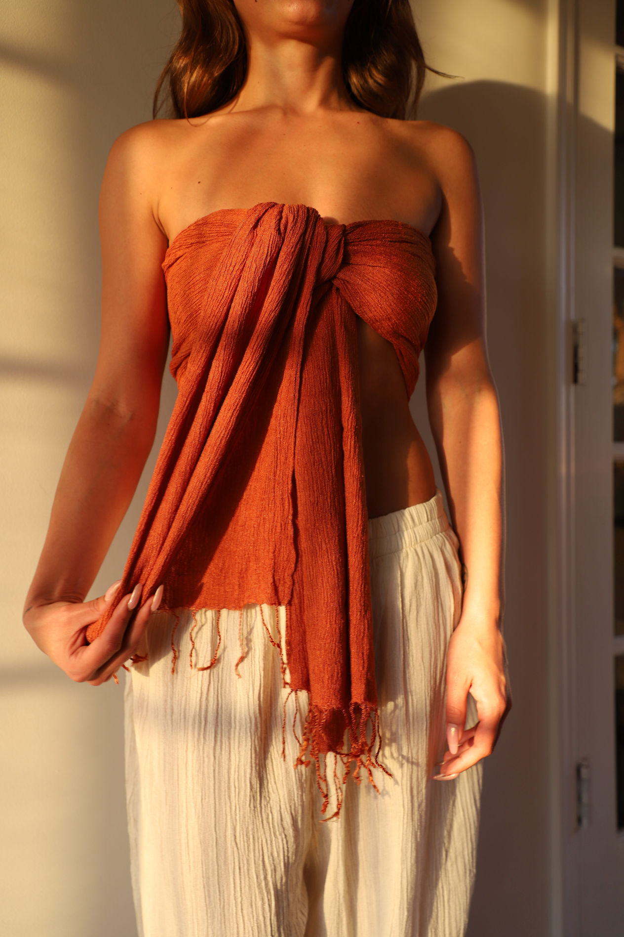 Wrap Top/Mini Sarong | Burnt Orange
