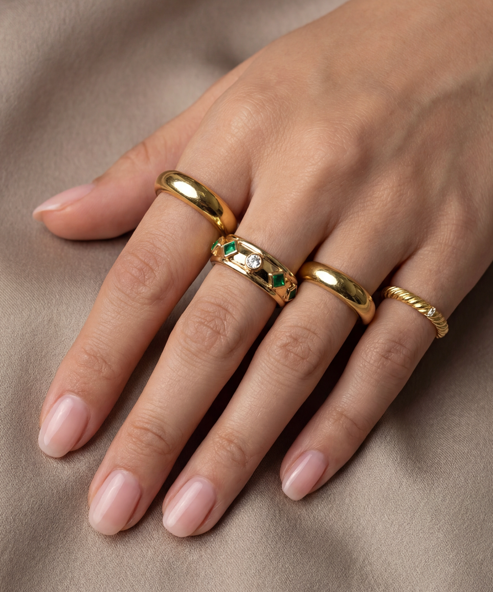 The Thin Dome Ring | 18Kt Gold Plated Brass